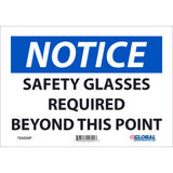 Global Industrial™ Notice Safety Glasses Required 7x10 Pressure Sensitive Vinyl