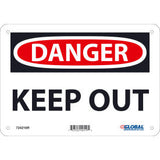 Global Industrial™ Danger Keep Out 7x10 Rigid Plastic