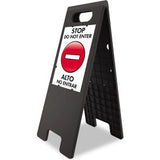 U.S. Stamp & Sign - Floor Tent Sign Doublesided Plastic 10-1/2" x 25-1/2" Black