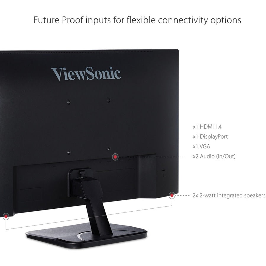 ViewSonic VA2456-MHD 24 Inch IPS 1080p Monitor with Ultra-Thin Bezels, HDMI, DisplayPort and VGA Inputs for Home and Office