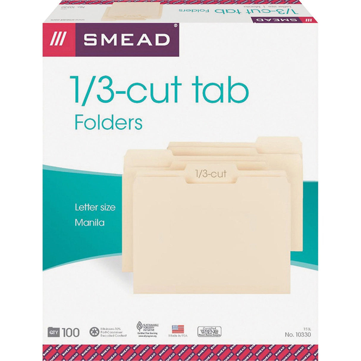 Smead 1/3 Tab Cut Letter Recycled Top Tab File Folder