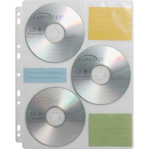 Compucessory CD/DVD Media Binder Refill 22297 25/Pk Clear