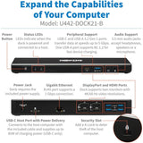 Tripp Lite USB-C Dock Dual Display 5K 60 Hz DP 4K 60 Hz HDMI USB 3.2 Gen 1 USB-A/C Hub GbE 85W PD Charging