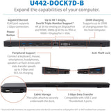 Tripp Lite USB-C Dock Triple Display 4K HDMI & DP VGA USB 3.2 Gen 1 USB-A/C Hub GbE 100W PD Charging