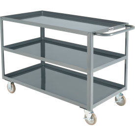 Global Industrial Steel Utility Cart w/3 Tray Shelves 1200 lb. Capacity 48"L x 24"W x 35"H