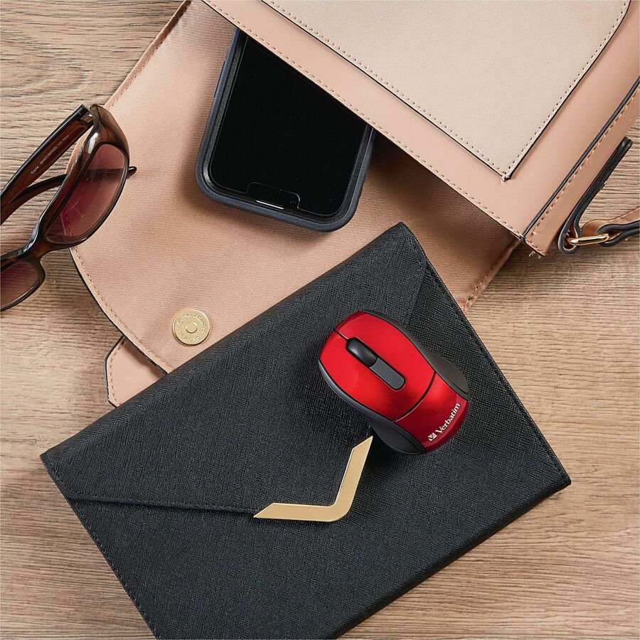 Verbatim Wireless Mini Travel Optical Mouse - Red