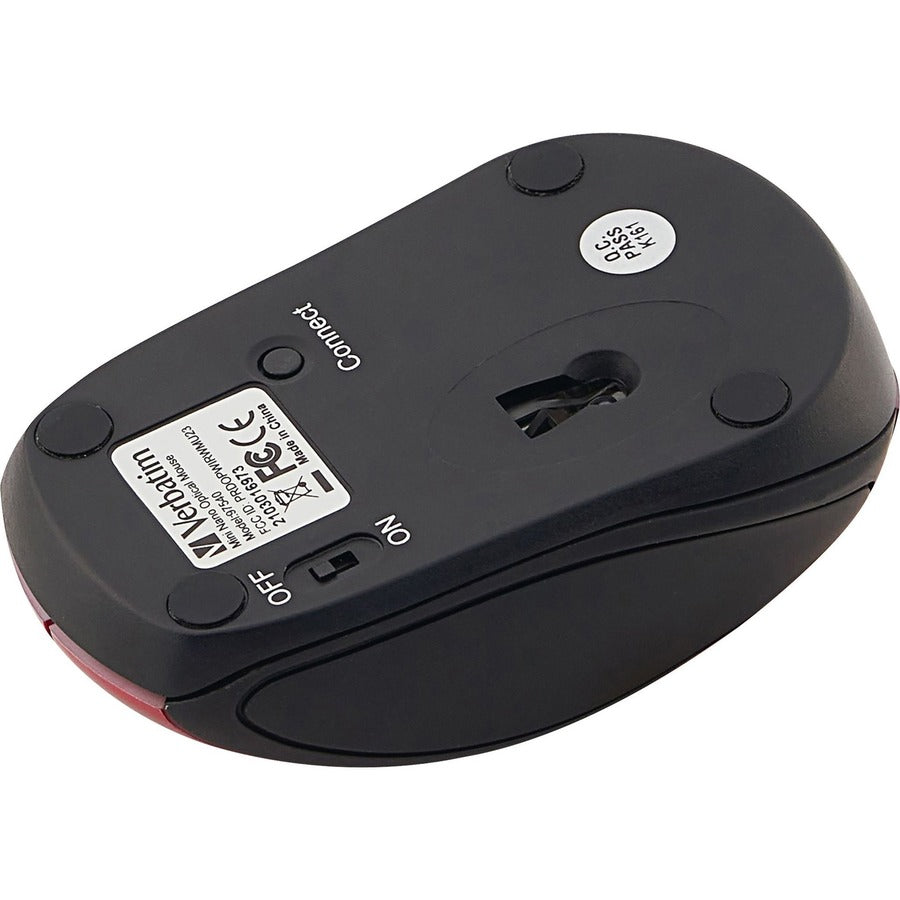 Verbatim Wireless Mini Travel Optical Mouse - Red