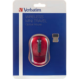 Verbatim Wireless Mini Travel Optical Mouse - Red