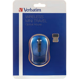 Verbatim Wireless Mini Travel Optical Mouse - Blue