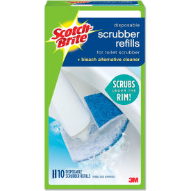 Disposable Toilet Scrubber Refill, Blue/White, 10/Pack