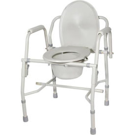 Steel Drop Arm Bedside Commode with Padded Arms