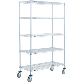 Nexel® 5 Shelf Truck Nexelate® 24""W x 24""D x 80""H Polyurethane Swivel Casters 2 Brakes