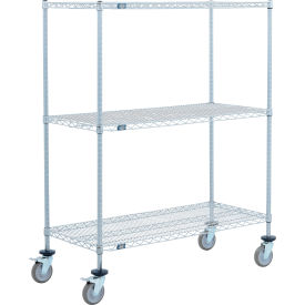 Nexel® 3 Shelf Truck Nexelate® 24""W x 24""D x 80""H Polyurethane Swivel Casters 2 Brakes