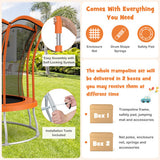 10 Feet Unique Flower Shape Trampoline with Galvanized Steel Frame-Orange