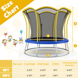 10 Feet Unique Flower Shape Trampoline with Galvanized Steel Frame-Yellow