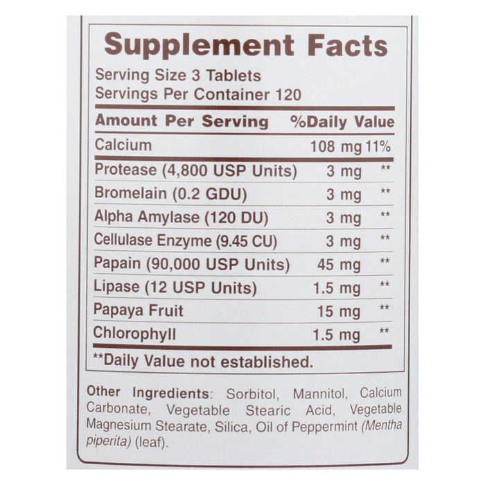 American Health - Super Papaya Enzyme Plus Chewable - 360 Chewable Tablets