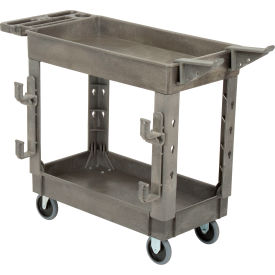 Global Industrial Tray Top Utility Cart w/2 Shelves, 500 lb. Cap, 38"L x 17-1/2"W x 32-1/2"H