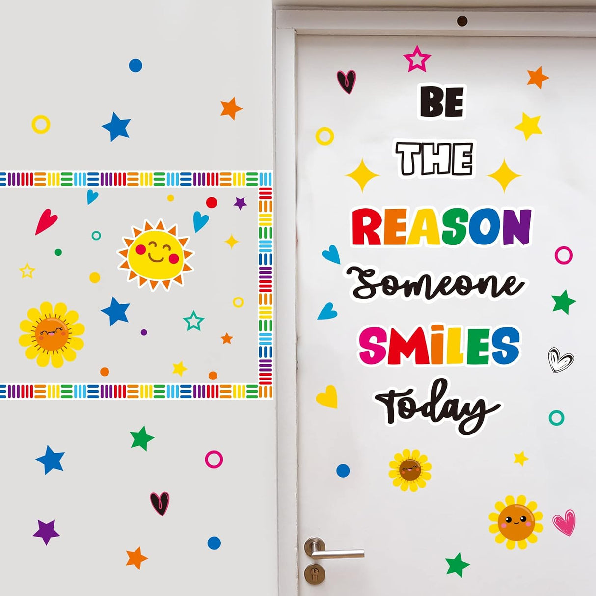 Classroom Bulletin Board Decoration Set Welcome Banner Wall Door Decor Colorful Classroom Decorations for Kindergarten Preschool Elementary Middle School(Be the Reason Someone Smile Today)