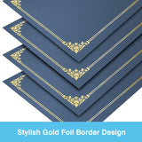 Certificate Holders(Navy Blue, 30 Packs), Diploma Covers Gold Foil Border, for Letter Size 8.5X11 Certificates, Cardstock, Document Papers