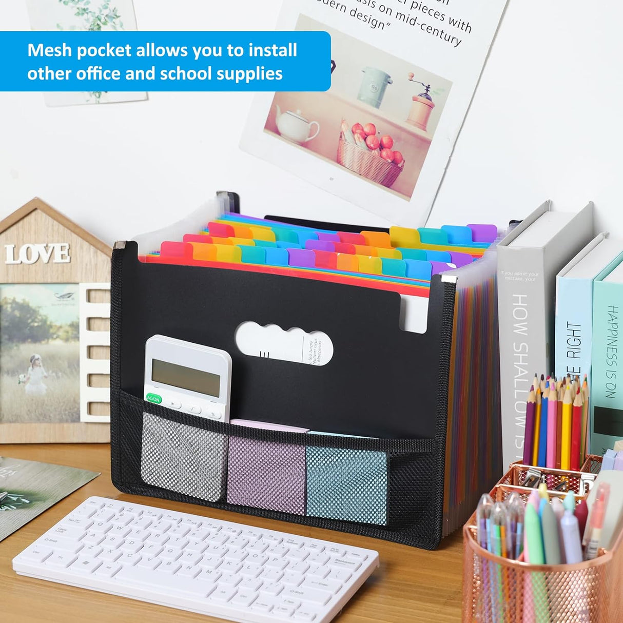 36 Pockets Expanding File Folder, Letter Size Accordion File Organizer with Cloth Edge Wrap Super Large Capacity for Storage Teachers Office and School Supplies