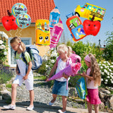 Back to School Balloons, Pencil Apple Crayon Foil Balloons, Welcome Back to School Decorations, Back to School Helium Mylar Balloons, First Day of School Decorations for Classroom - Pack of 9