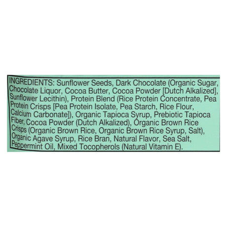 Zing Bars - Nutrition Bar - Dark Chocolate Sunflower Mint - Nut Free - 1.76 Oz Bars - Case Of 12