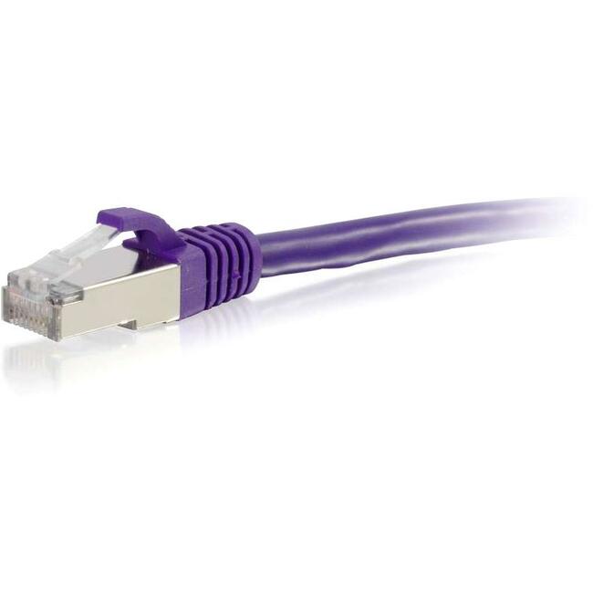 C2G-12ft Cat6 Snagless Shielded (STP) Network Patch Cable - Purple