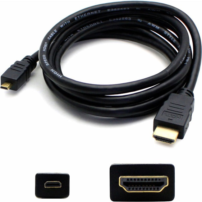 AddOn 5-Pack of 3ft HDMI Male to Micro-HDMI Male Black Adapter Cables