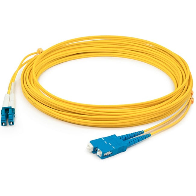 AddOn 1m LC (Male) to SC (Male) Yellow OS1 Duplex Fiber OFNR (Riser-Rated) Patch Cable