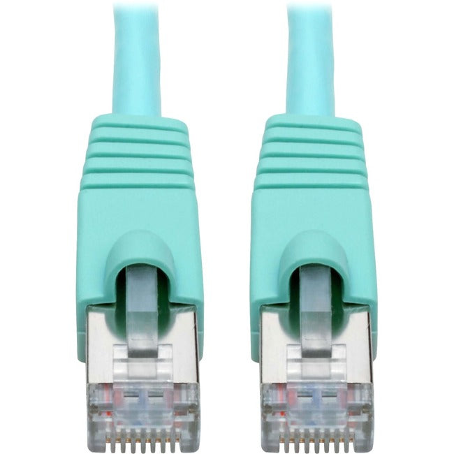 Tripp Lite Cat6a Snagless Shielded STP Patch Cable 10G, PoE, Aqua M/M 1ft