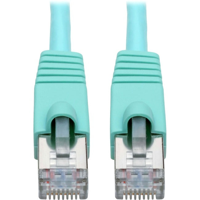 Tripp Lite Cat6a Snagless Shielded STP Patch Cable 10G, PoE, Aqua M/M 35ft