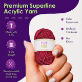 20 Acrylic Yarn Skeins - 438 Yards Multicolored Yarn in Total – Great Crochet and Knitting Starter Kit for Colorful Craft – Assorted Colors