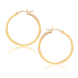 10k Yellow Gold Polished Hoop Earrings (25 mm)