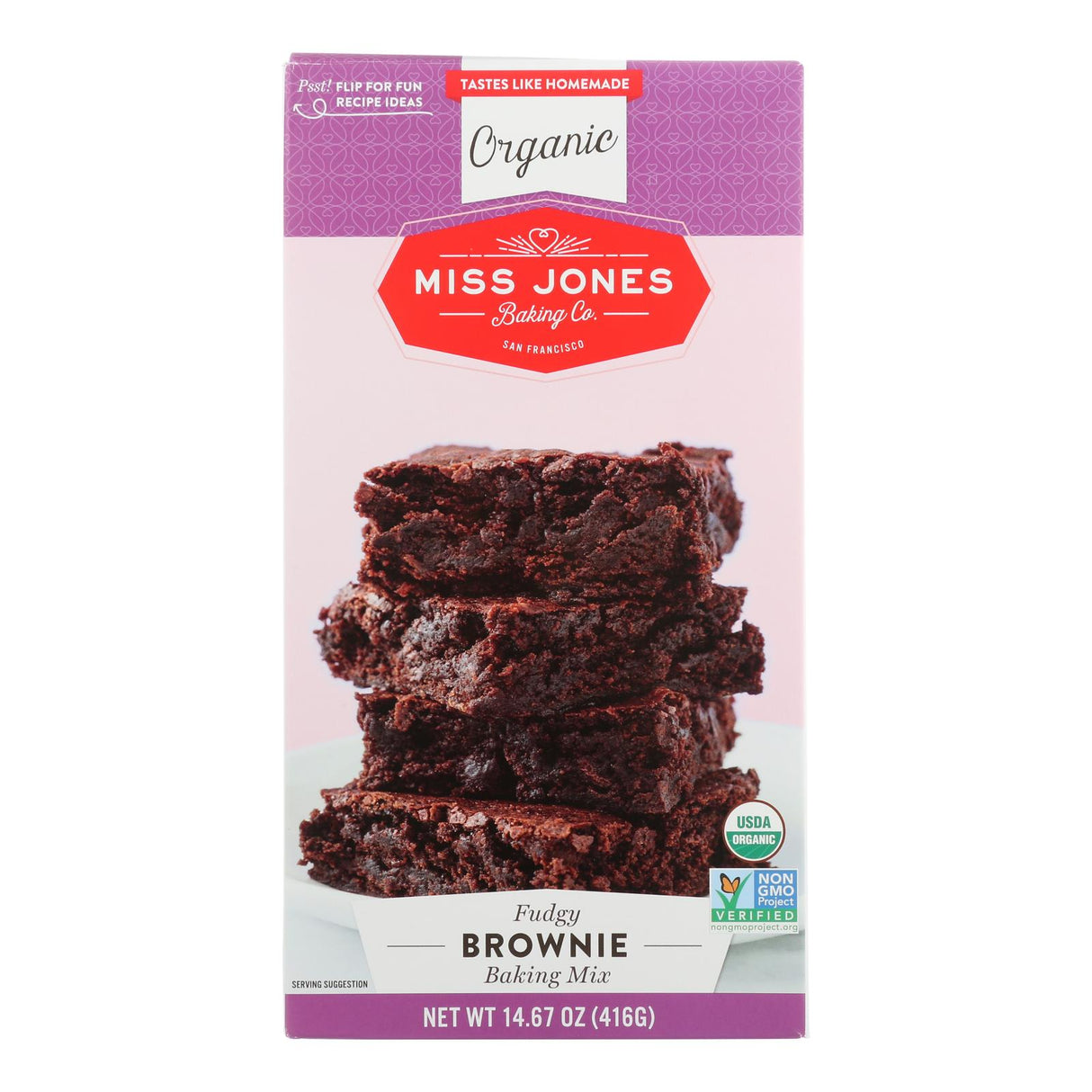 Miss Jones Baking Mix - Brownie - Case Of 6 - 14.67 Oz.