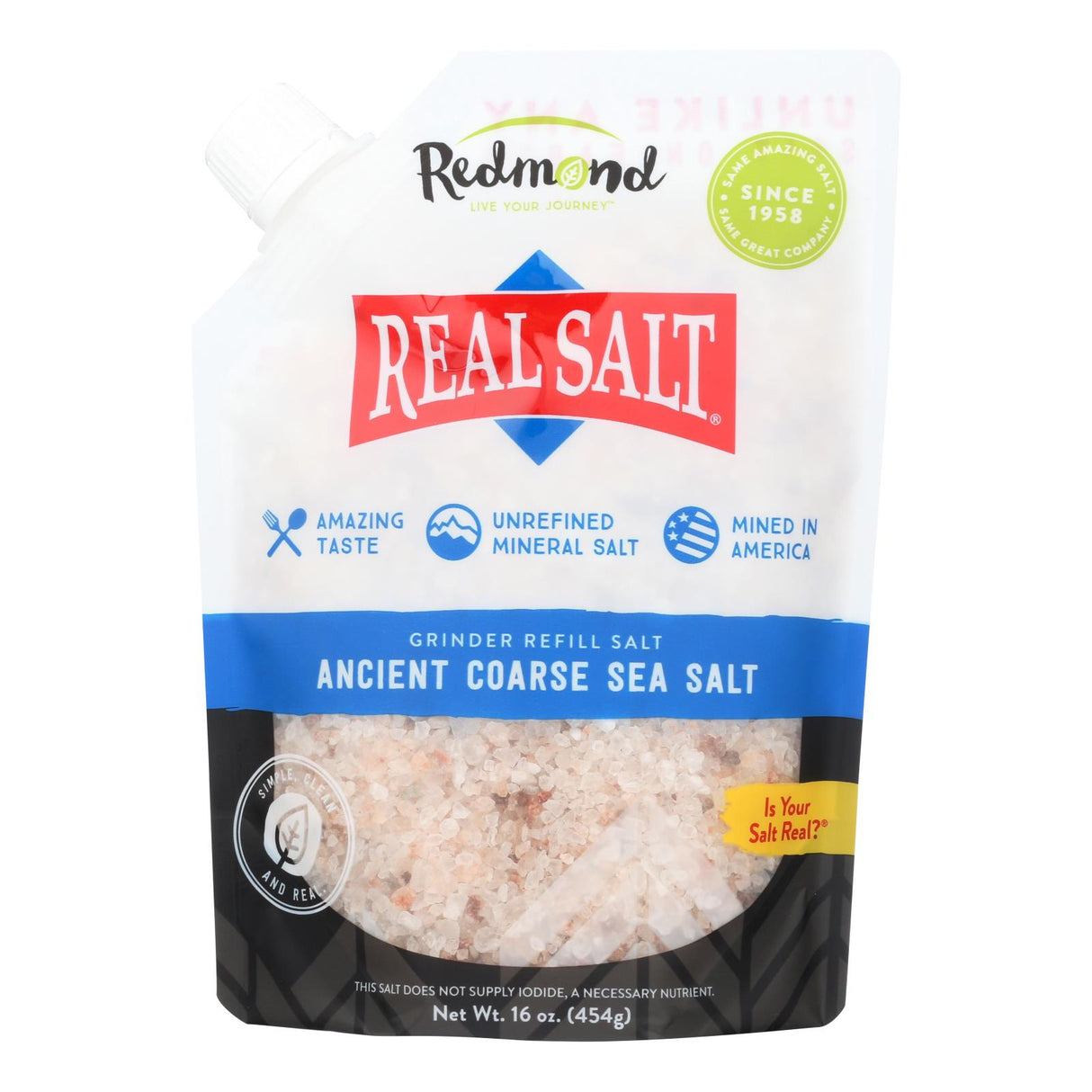 Real Salt Coarse Grind Pouch - Case Of 6 - 16 Oz.