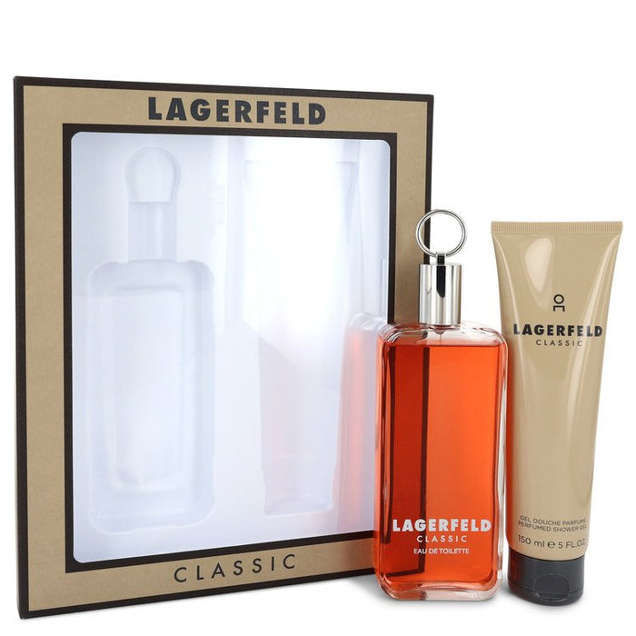 LAGERFELD by Karl Lagerfeld Gift Set -- 5 oz Eau De Toilette pray + 5 oz Shower Gel for Men