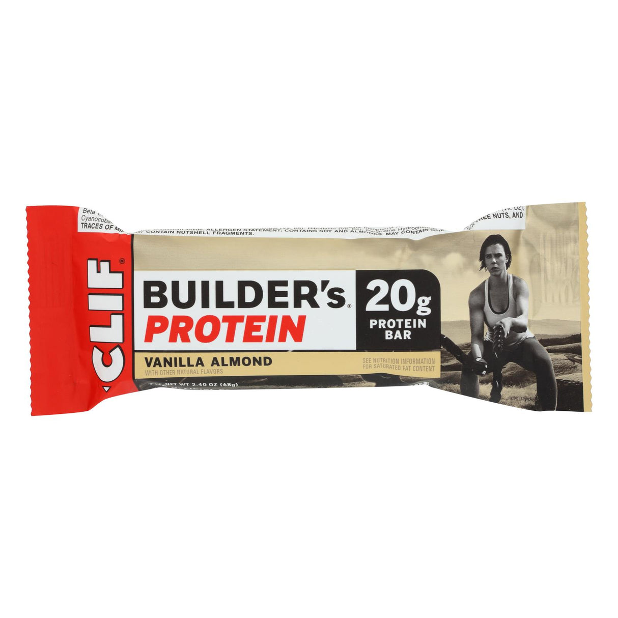 Clif Bar Builder Bar - Vanilla Almond - Case Of 12 - 2.4 Oz