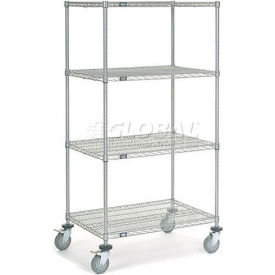 Nexel® 4 Shelf Truck, Nexelate®, 36"W x 24"D x 69"H, Polyurethane Swivel Casters