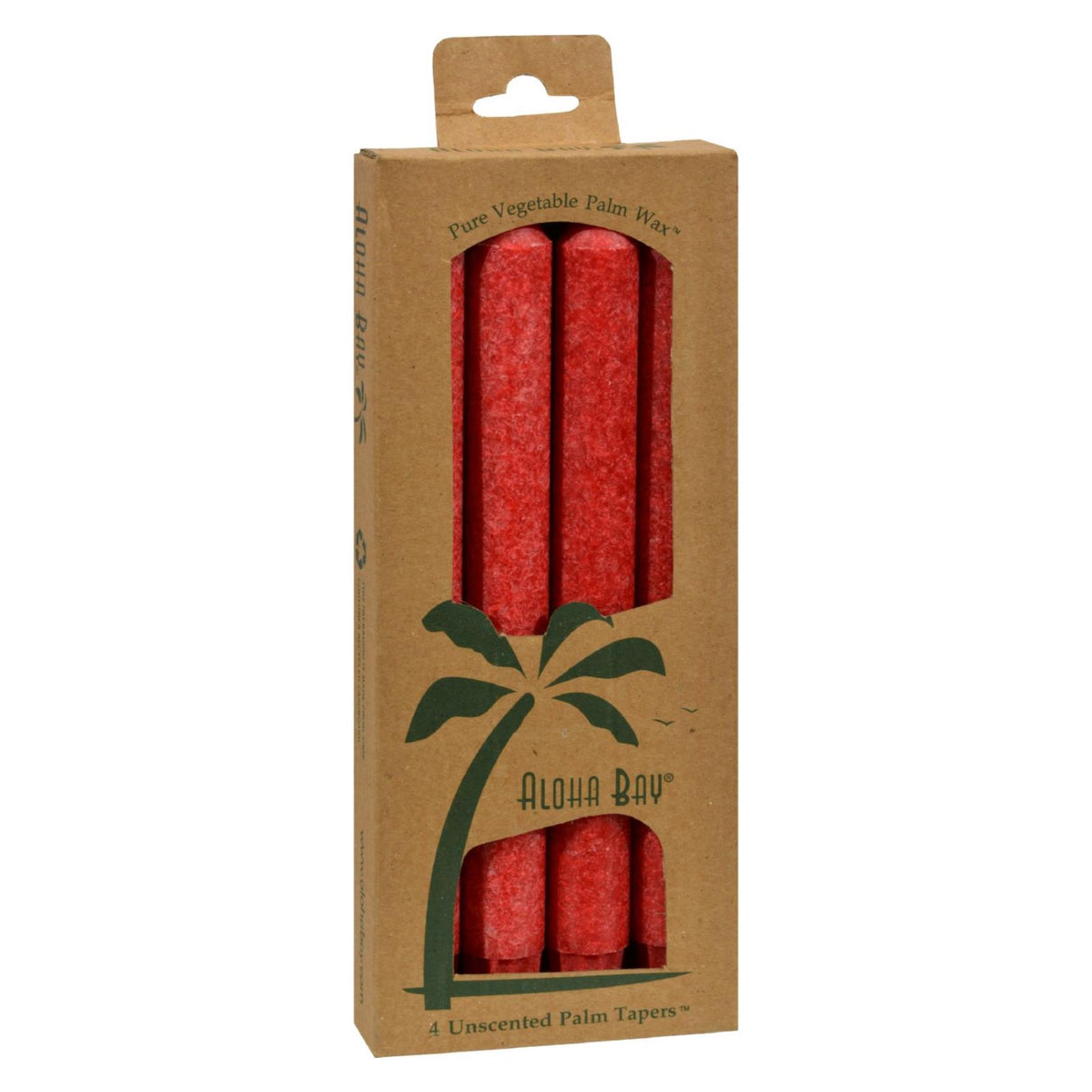 Aloha Bay - Palm Tapers - Red - 4 Candles
