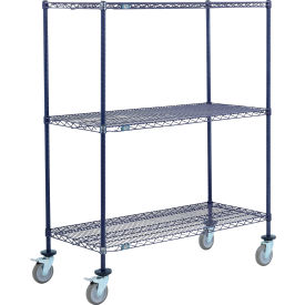 Nexel® 3 Shelf Truck Nexelon® 30""W x 21""D x 69""H Polyurethane Swivel Casters 2 Brake