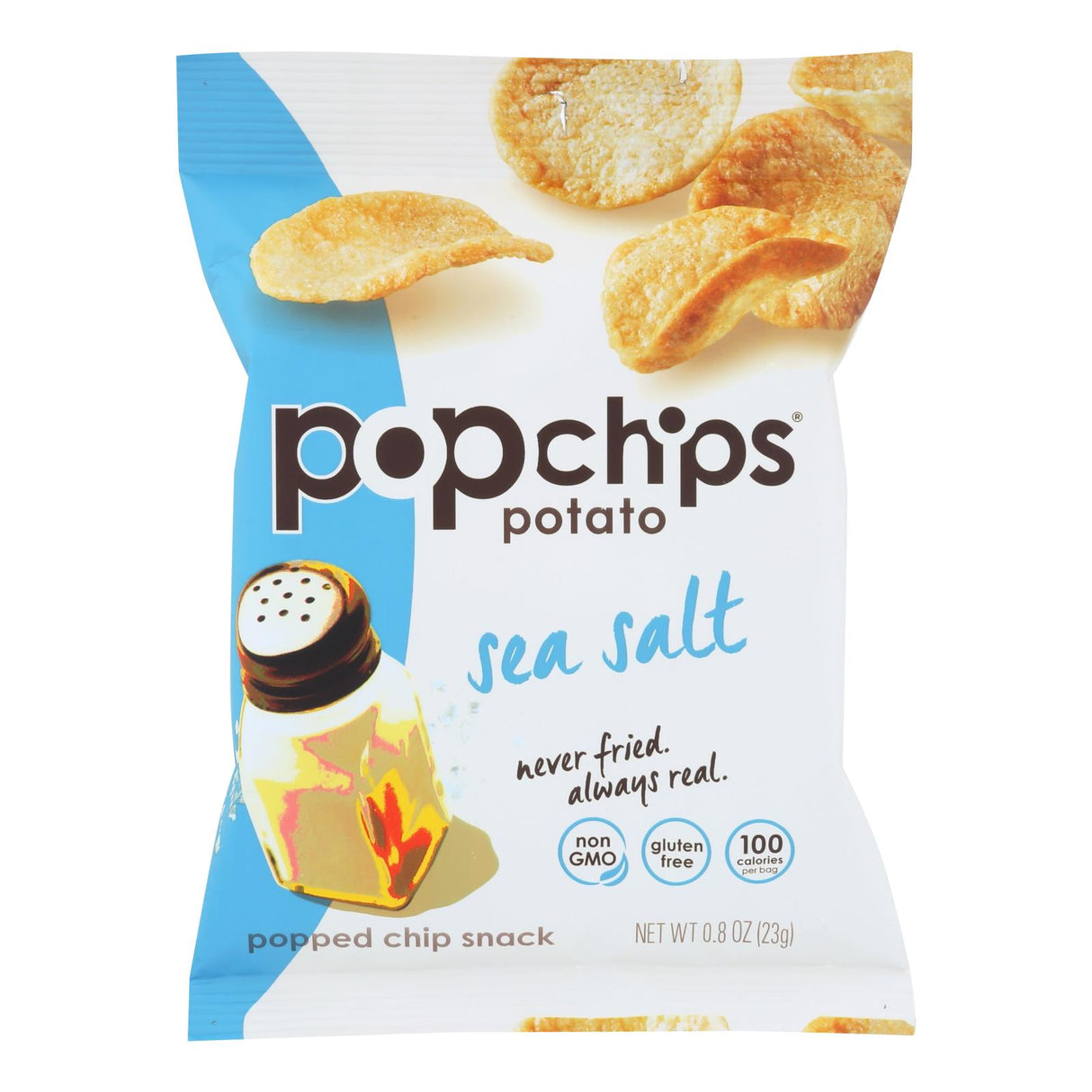 Popchips Potato Chip - Sea Salt - Case Of 24 - 0.8 Oz.
