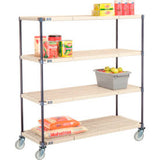 Nexel® 4 Shelf Truck, Nexelite®, 54"W x 24"D x 60"H, Polyurethane Swivel Casters