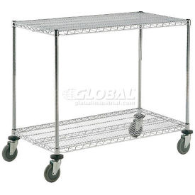 Nexel® Chrome ESD Adjustable Shelf Truck w/2 Shelves, 54"L x 21"W x 40"H