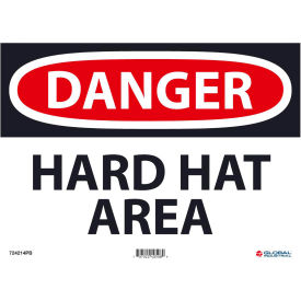 Global Industrial™ Danger Hard Hat Area 10x14 Pressure Sensitive Vinyl