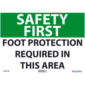 Global Industrial™ Safety First Foot Protection Required In This Area 10x14 Aluminum