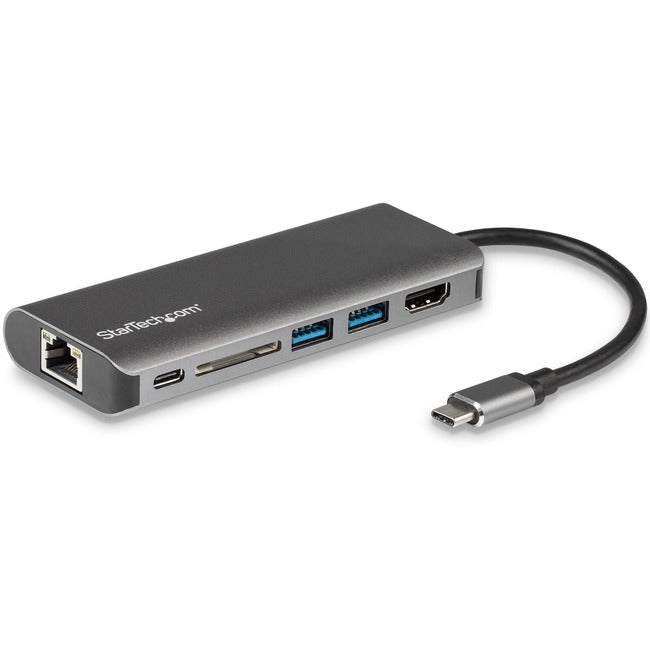 StarTech.com USB-C Multiport Adapter with SD Card Reader - Power Delivery - 4K HDMI - GbE - 2 x USB 3.0 Ports - USB-C Adapter - USB-C Hub