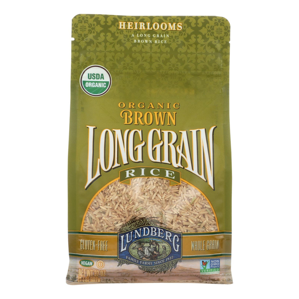 Lundberg Family Farms Organic Brown Long Grain Rice - Case Of 6 - 2 Lb.
