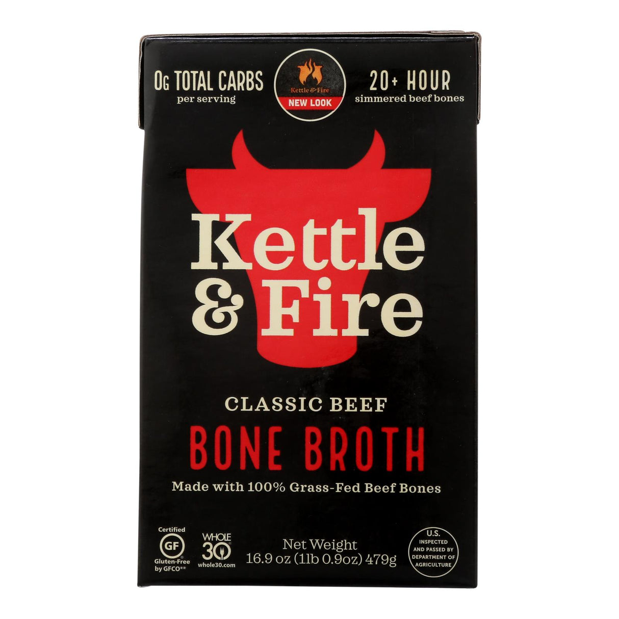 Kettle & Fire Beef Bone Broth  - Case Of 6 - 16.9 Oz