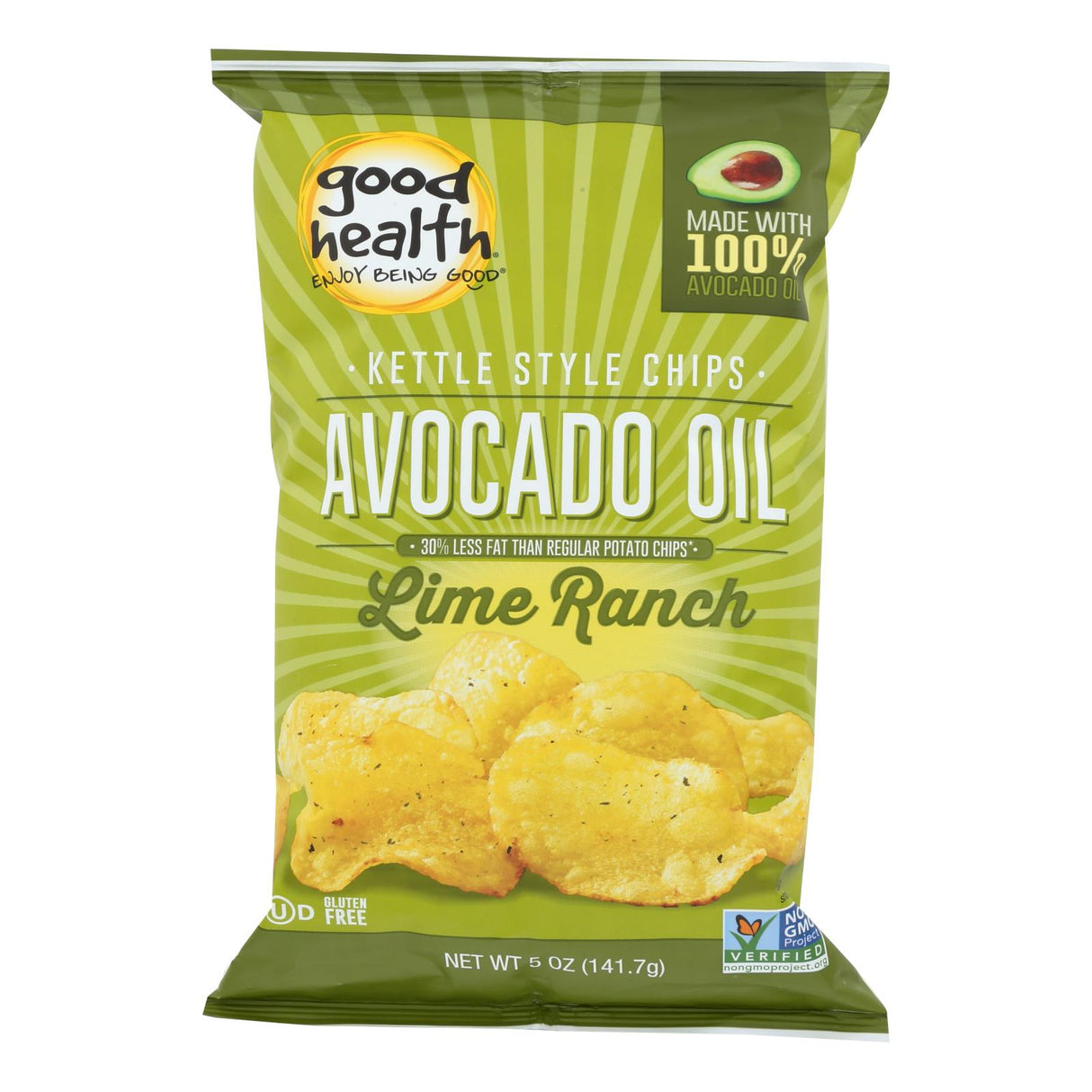 Good Health Kettle Chips - Avocado Oil Lime Ranch - Case Of 12 - 5 Oz.