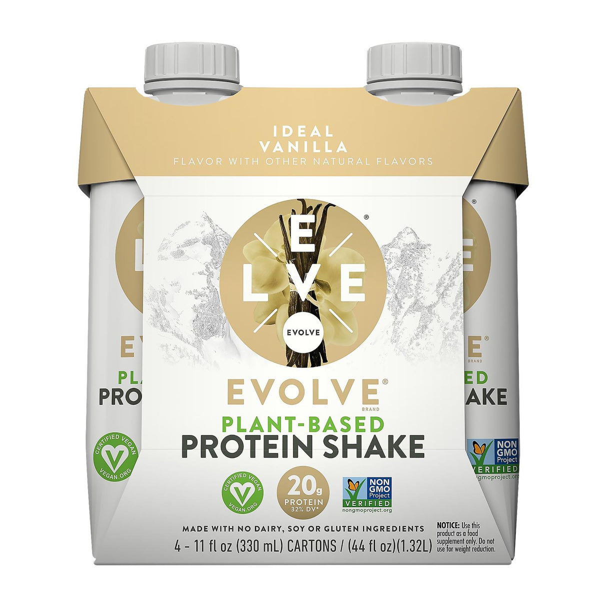 Evolve Ideal Vanilla Protein Shakes  - Case Of 3 - 4/11 Oz